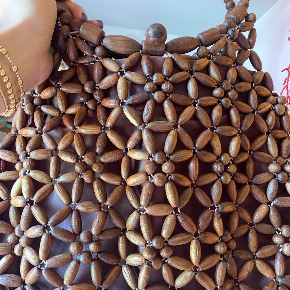 Wooden Beaded Handbag